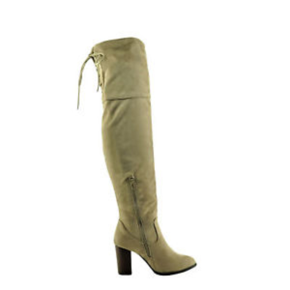 Qupid Women's Zinc -01 Slouch Boot - Taupe 5.5